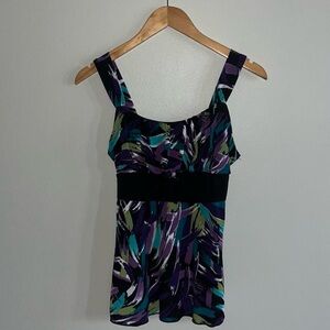 Iz Byer Y2K Belted Tie Back Blouse